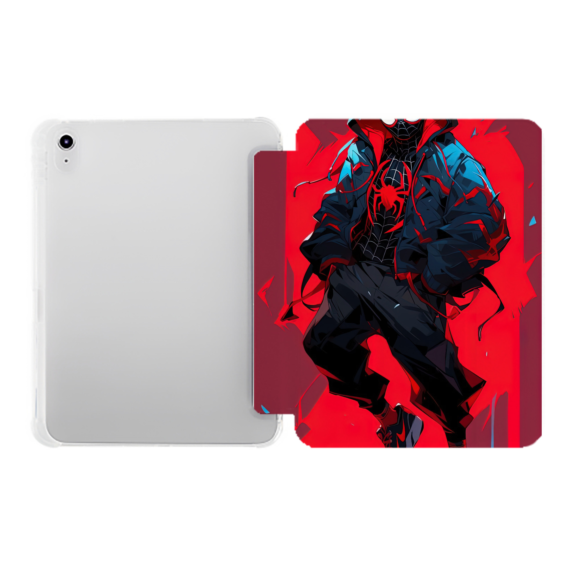 （画像用） Spider Man スパイダーマン IPad ケース ペン収納付き 三つ折りスタンド PUレザー×シリコン 対応機種9.5/10.5/10.9インチ